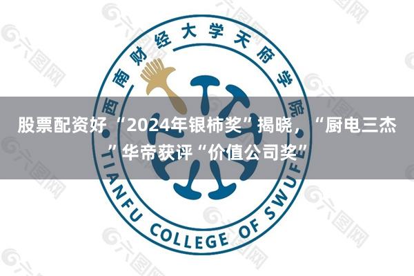 股票配资好 “2024年银柿奖”揭晓，“厨电三杰”华帝获评“价值公司奖”