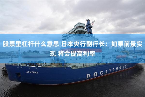 股票里杠杆什么意思 日本央行副行长：如果前景实现 将会提高利率