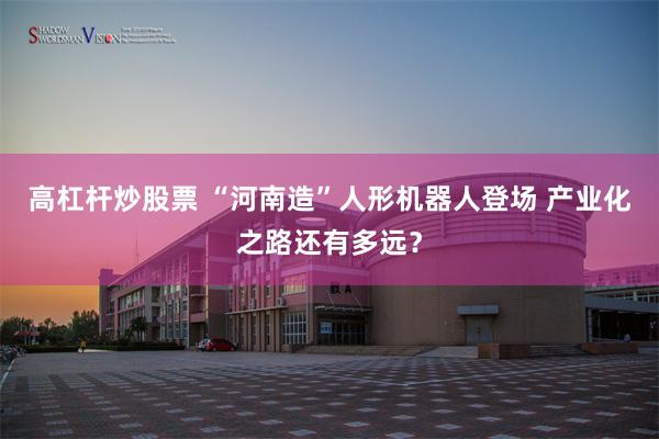 高杠杆炒股票 “河南造”人形机器人登场 产业化之路还有多远？