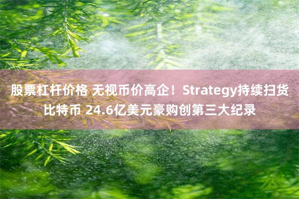 股票杠杆价格 无视币价高企！Strategy持续扫货比特币 24.6亿美元豪购创第三大纪录