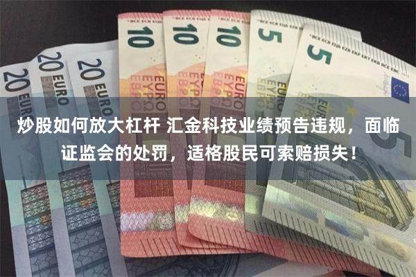 炒股如何放大杠杆 汇金科技业绩预告违规，面临证监会的处罚，适格股民可索赔损失！