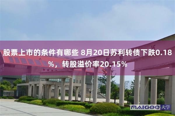 股票上市的条件有哪些 8月20日苏利转债下跌0.18%，转股溢价率20.15%